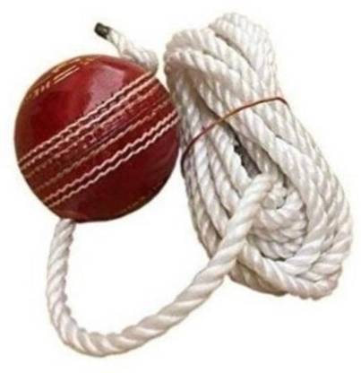 IKLONE NXC- Red Leather Cricket Hanging Ball For Knock Practice ,m26 Cricket Training Ball