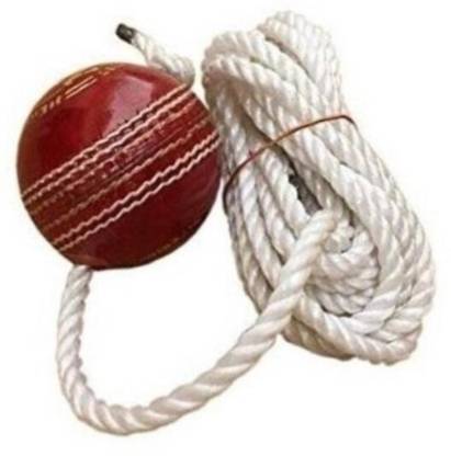 IKLONE NXC- Red Leather Cricket Hanging Ball For Knock Practice ,m28 Cricket Training Ball