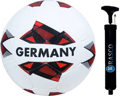 RASCO GERMANY WHITE FOOTBALL WITH PUMP MACHINE STITCHED UNDER 14 Football - Size: 5