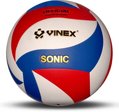 VINEX SONIC Volleyball | Machine-Stitched Smooth PU Surface | Butyl Bladder Volleyball - Size: 5
