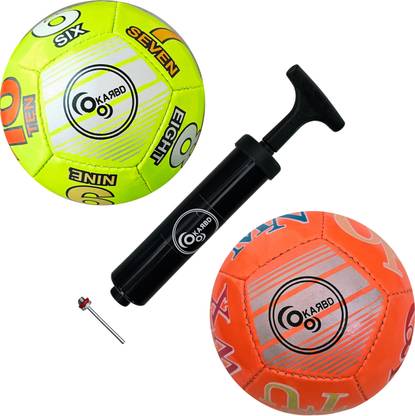 KARBD Hand Stitch PVC Small Kids Soccer Ball Combo with Air Pump & Needle Pin 12 Panel Football - Size: 1