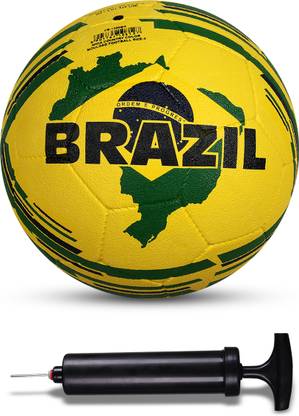 NIVIA Combo Country Color (Brazil) Moulded Football With Ball Pump Football - Size: 5