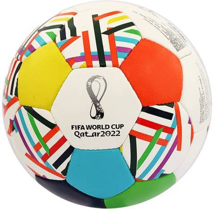 FIFA Official World Cup 2022 Licensed Logo Print Match Ball 100 % PU Material Football - Size: 5