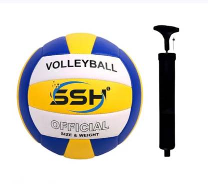 SUMANGALAM SALES PRESENT SUPER SSH OFFICIAL 18 PANNEL VOLLEYBALL WITH AIR PUMP Volleyball - Size: 4