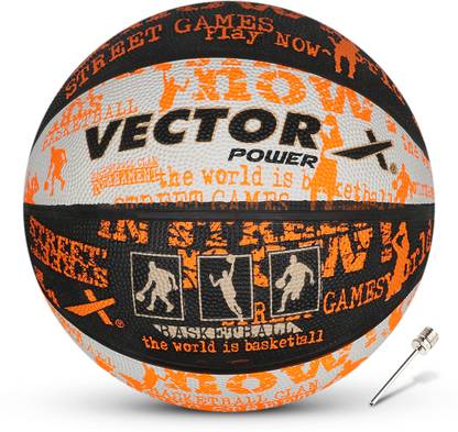 VECTOR X POWER-BLACK-WHITE-ORANGE-5 Basketball - Size: 5