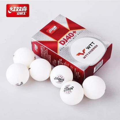 HOUSE OF COMMON DHS TT DJ40+3 Star WTT Balls Table Tennis Ball (Pack of 6) Table Tennis Ball