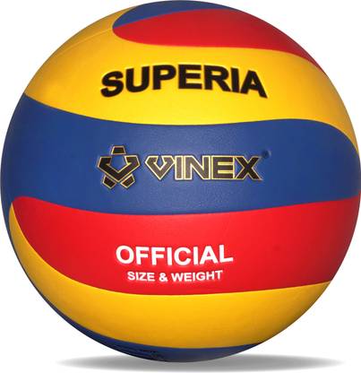 VINEX Volleyball - Superia, Size 5, Soft PU, Pasted Construction, Butyl Bladder Volleyball - Size: 5