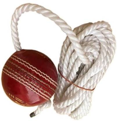 Mveez Leather Cricket Hanging Ball / Red /1 Ball pack ,ZU48 Cricket Training Ball