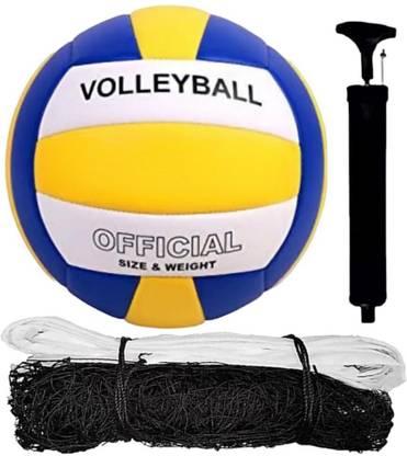VISHWA Premium SOFT Synthetic Volleyball Kit Size -4 with Air Pump and Net(Pack of 1) Volleyball - Size: 4