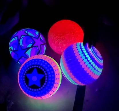 KREDZSTAY Light Up Inflatable Ball Ball Glow in The Dark Gift for Toddler (2 Ball & Pin) Jumping Ball