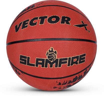 VECTOR X Slamfire 8 Panel Rubber Moulded Indoor Outdoor Ball Suitable for Practice Match Basketball - Size: 7