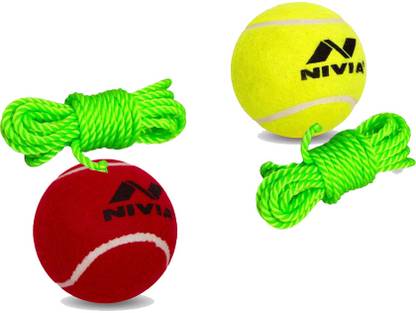 SJ Sports Nivia Hanging Tennis Cricket Ball Combo for Training Cricket Tennis Ball