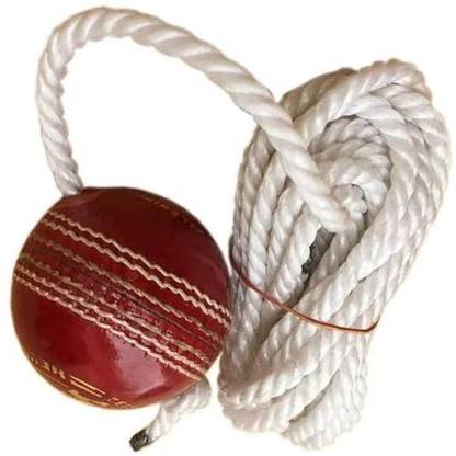 Mveez Leather Cricket Hanging Ball / Red /1 Ball pack ,ZU28 Cricket Training Ball