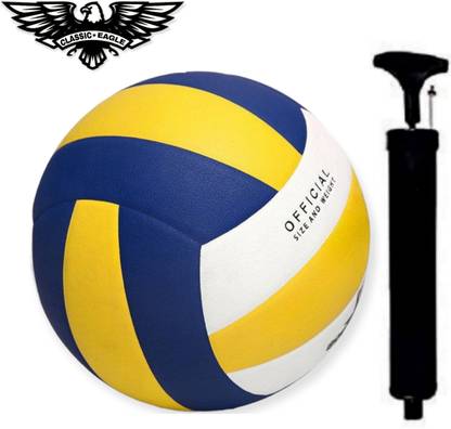 VISHWA Soft Rubber Volleyball Size-4 with Air pump Official size and weight (pack of 1) Volleyball - Size: 4