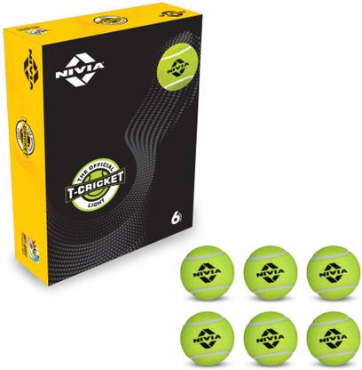 NIVIA Cricket Tennis Ball Light Weight (Pack of 6 Balls) Cricket Tennis Ball
