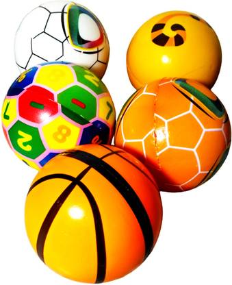 MADHAV Multicolour Printed Sponge big Balls , the Perfect Gift for Kids Lightweight Foam Ball