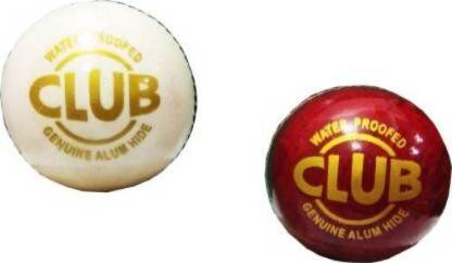 SINGHALTRADE CLUB LEATHER BALLS COMBO, RED AND WHITE BALL COMBO (2 PIECE COMBO) Cricket Leather Ball