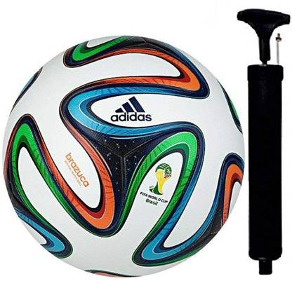 Brazuka Premium Brazuca Polyurethane Football with Pump, Size 5, (Multicolour) Football - Size: 5