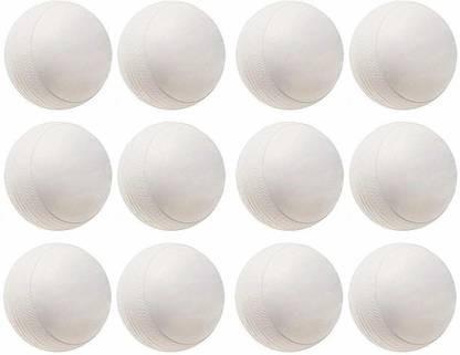 Payal Creation White Cricket Practice Heavy Wind Plastic Balls 80 gm Each (Pack of 12) Cricket Training Ball