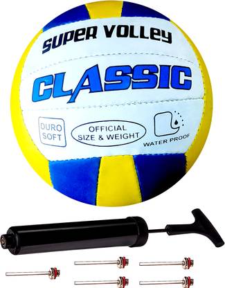 Factoryvala Classic Volleyball with Inflate Pump & 5 Inflating Needles Volleyball - Size: 4