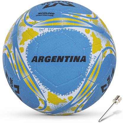 VECTOR X Argentina Country Colour 32 Panel Rubber Moulded Outdoor Training Match Practice Football - Size: 5