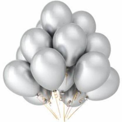 Priyals Solid Metallic Silver Balloon