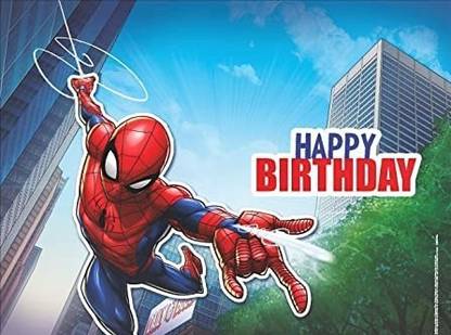 BATESHWARNATH ENTERPRISES Printed HAPPY BIRTHDAY SPIDERMAN THEME BACKDROP FOR BOYS PARTY DECORATION PACK OF 1 Airwalker