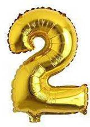 AYE Solid Alphabat,number golden 16, 2 Balloon