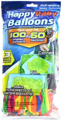 GIOGD Solid Happy Baby Balloons Fill and Tie 111 Water Balloons in 60 Seconds Self Sealing Balloon