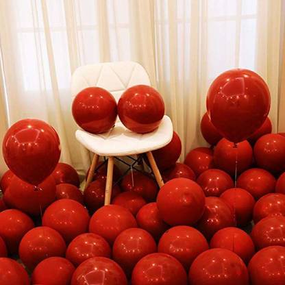 Kaliram & Sons Solid SUPPER PREMIUM QUALITY OF 50 METALLIC RED LARGE BALLOONS Balloon