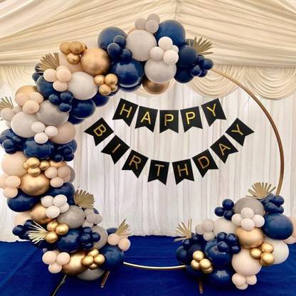 BUC सॉलिड Happy Birthday Decoration Full Set Kit, Pack Of 64 Bday Balloon Decoration Kit गुब्बारा
