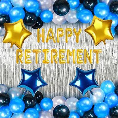 Rainydecor Solid Presents HAPPY RETIREMENT Combo for Decoration Balloon