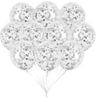 KIDS EARTH Solid Silver Confetti Balloons Best for Parties and Many Occasions Pack of 20 Balloons Balloon
