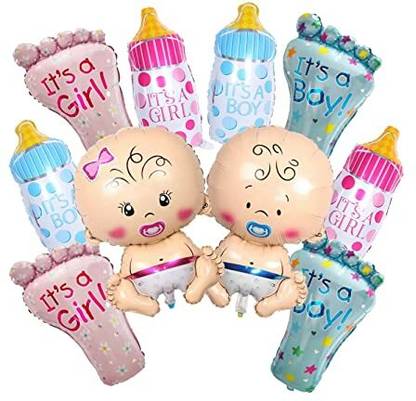 groovy dudz Printed Baby Shower Foil Balloons (Small Size) Set of 10pcs Balloon