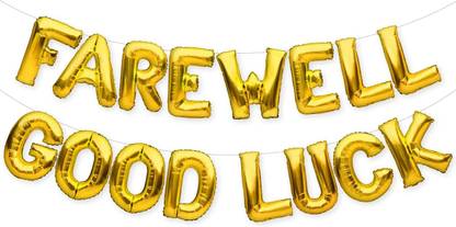 RUBURU Solid Fare well Good Luck Foil Balloon Letter Balloon
