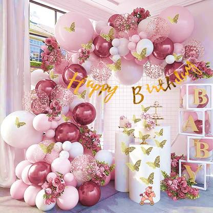 nakomoco Solid Awesome Birthday Decoration Kit of 60pcs – For Kids, Husband, girls, wife Balloon