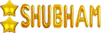 Shilpveda Solid SHUBHAM Name Letters foil Balloon names banner happy birthday party alphabet Balloon