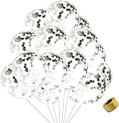 Decor Mantra Solid silver confetti balloons Balloon