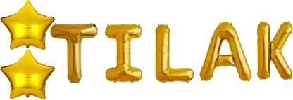 Shilpveda Solid TILAK Name Letters foil Balloon names banner happy birthday party alphabet Balloon