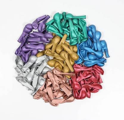 Mosclue Solid Hd/Mettalic 200 Multicolour balloons For Kids/Adult/ Party/Birthday Decorations Balloon