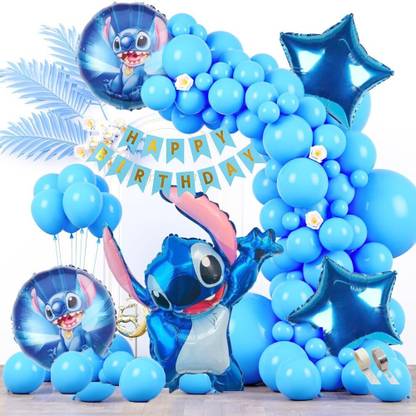 PopTheParty Solid Stitch Blue birthday decoration combo Balloon