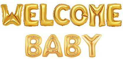 Photolab Welcome Baby foil balloon baneer fpr decoration set of 13 alphabets Banner