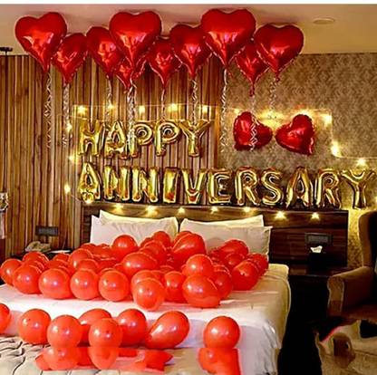 SKYWINS Solid happy anniversary decoration theme kit combo Balloon