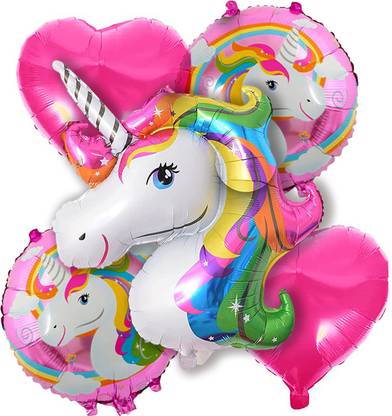 Occasion Makers Printed Birthday Foil Balloons Decoration Kit of Unicorn Balloon