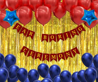 Almoda Creations Solid Ear Boring Ceremony Paper Banner Combo Balloons Decoration Set Balloon