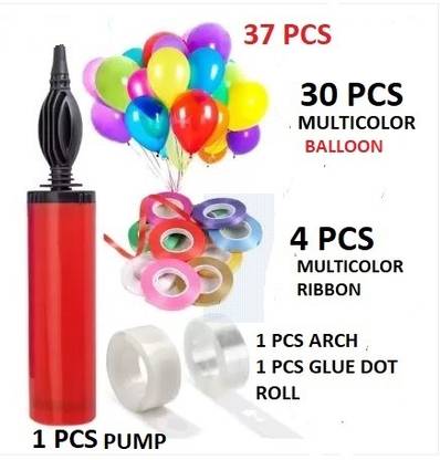 K A Enterprises Solid Happy Birthday Balloon for Boys-Girls. Birthday Decoration kit Combo-37Pcs Balloon Bouquet