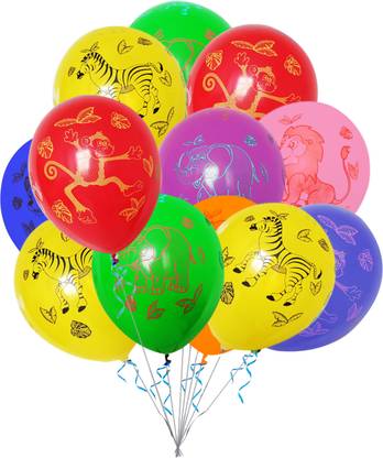ZYOZI Printed Balloons Combo Kit - Jungle Printed Balloons For Birthday Decorations Balloon