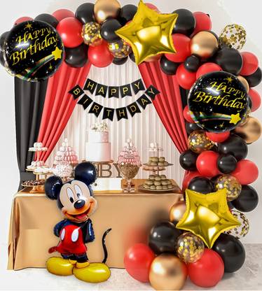 specialyou.in Printed Mickey Mouse Theme Birthday Decoration Items for Kids with Mickey Foil Balloon