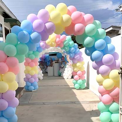Flyelle Solid Multicolor Pastel balloon for Birthday party Boy/Girl, welcome party decoration Balloon  (Multicolor, Pack of 50) at Rs. 103
