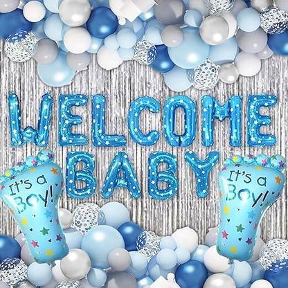 groovy dudz Solid New Born Baby Welcome Decorations, Newborn Homecoming Welcome Decorations Kit Balloon